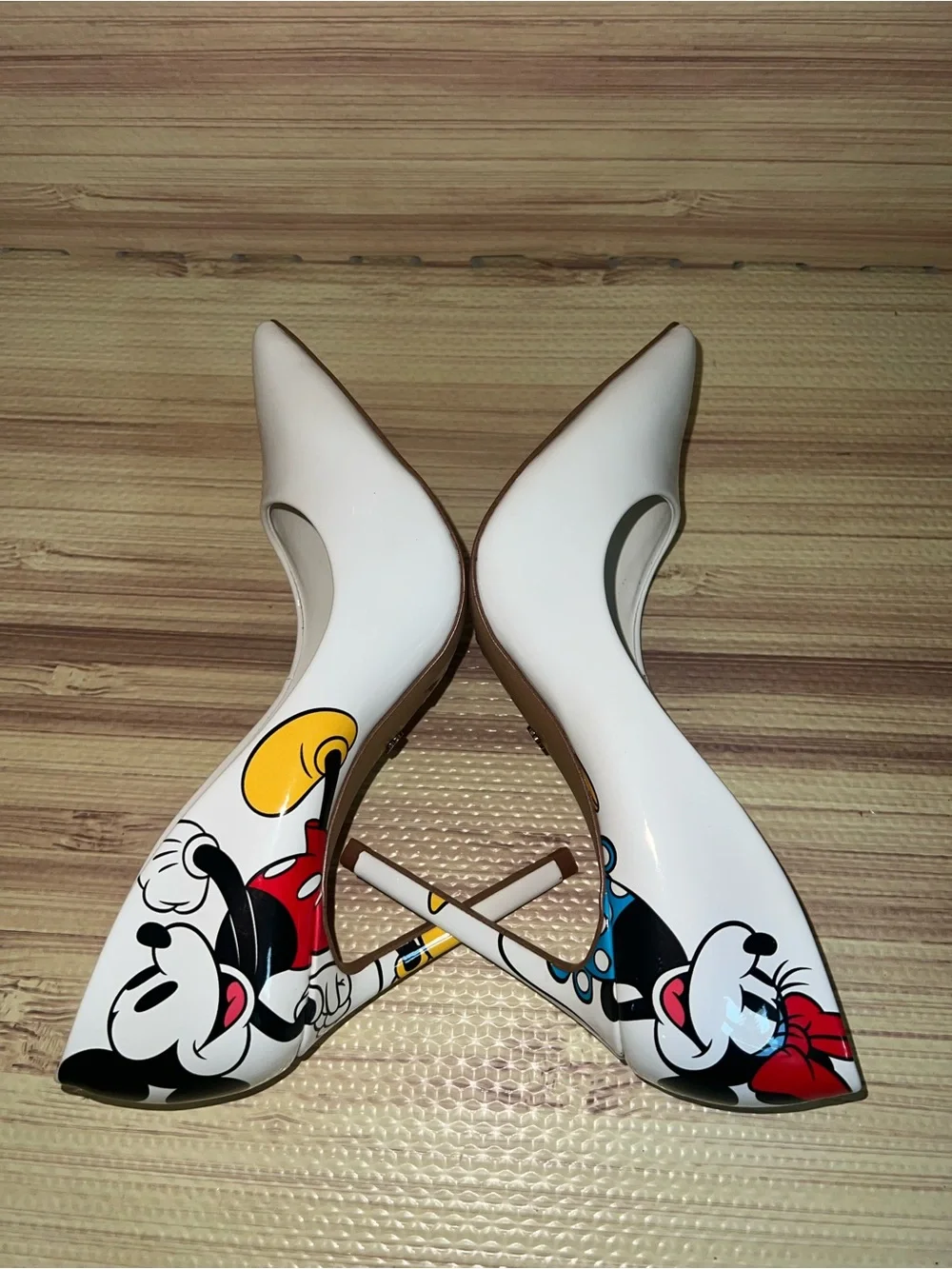 Womens Aldo Disney 100 Mickey & Minnie White Stiletto Heels Size 9 Usa (EU 40)